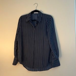 Like New! Striped Mango Button Down Work Shirt